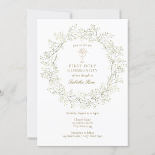 First Holy Communion Baby's Breath Invitation
