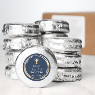 First Holy communion blue and faux gold foil Dipped Oreo Cookie Favors