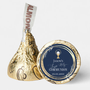 First Holy communion blue and faux gold foil Hershey®'s Kisses®