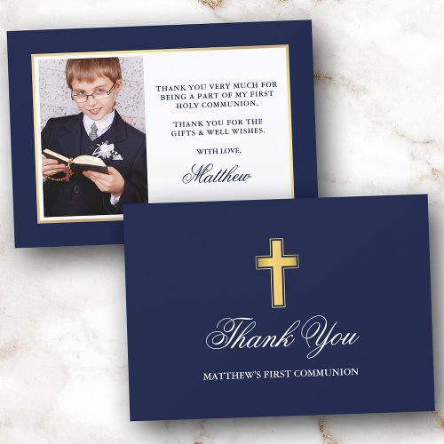 First Holy Communion Blue and Gold Photo
