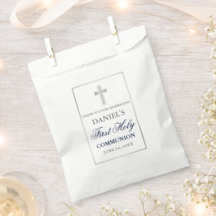 First Holy Communion Blue and Silver Favor Bag