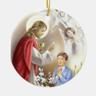 First Holy Communion boy Ceramic Ornament