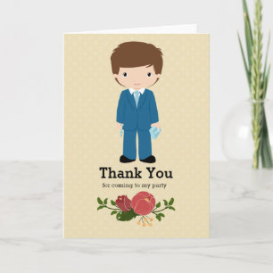 First Holy Communion boy * choose background color Thank You Card