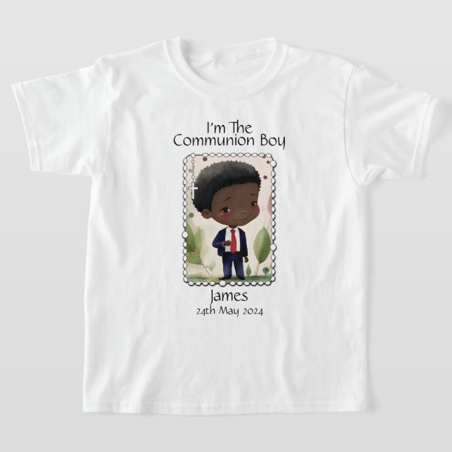 First Holy Communion - Boy's Image Option 5 T-Shirt (Laydown)