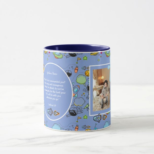 First Holy Communion BOYS PHOTO Gift Bible Verse Mug