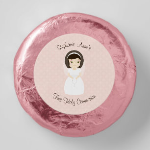 First Holy Communion Brunette Girl Dipped Oreo Cookie Favors