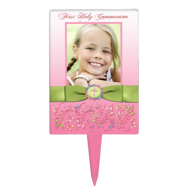 First Holy Communion Cake Pick with Photo (Front)