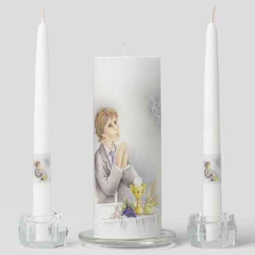First holy communion candle for boy
