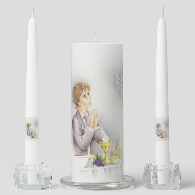 First holy communion candle for boy (Front)