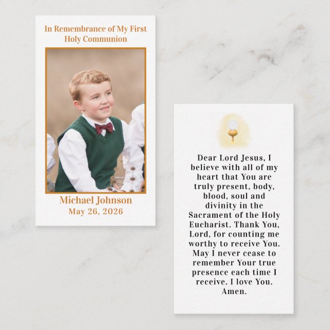 First Holy Communion Card (Front/Back)