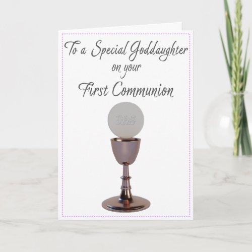 First Holy Communion Card Godparent to Goddaughter