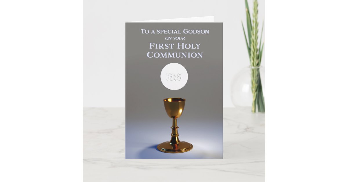 First Holy Communion Card Godparent to Godson Zazzle