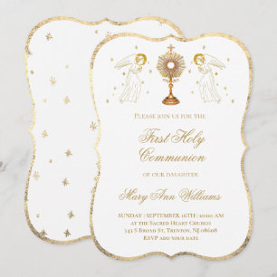 First Holy Communion catholic angels Eucharist Invitation