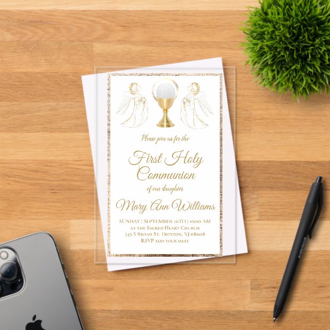 First Holy Communion catholic angels Invitation (Insitu (Invitation Card))