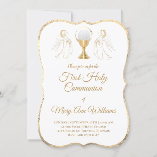 First Holy Communion catholic angels Invitation