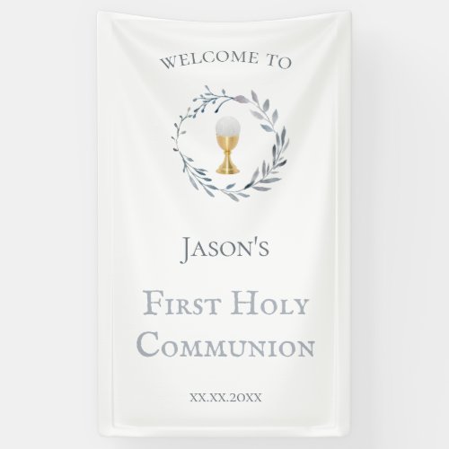 First Holy Communion catholic boy Banner