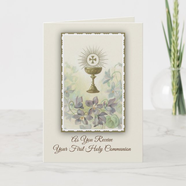 First Holy Communion Catholic Card (Front)