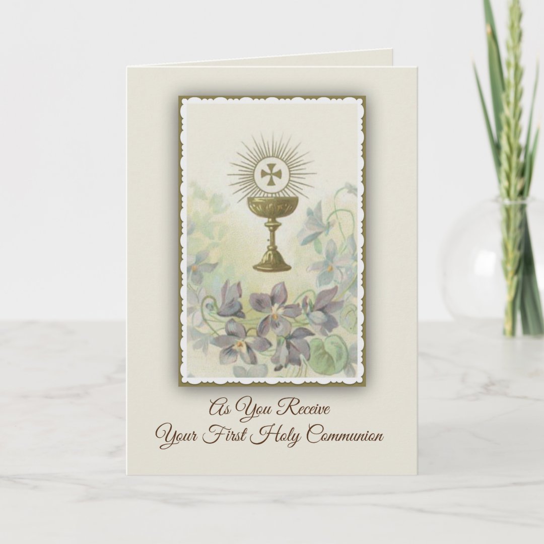 First Holy Communion Catholic Card | Zazzle