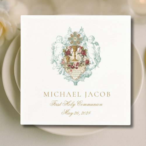 First Holy Communion Catholic Chalice Host Angels