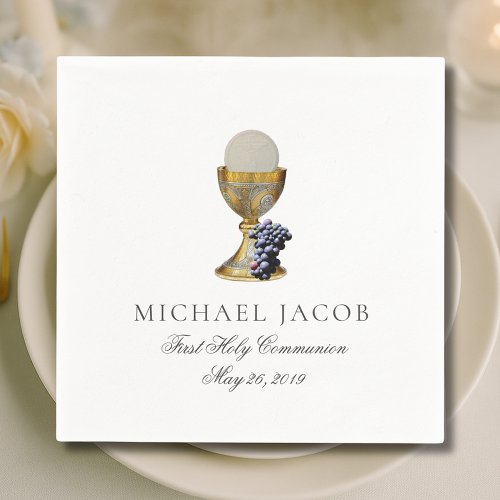 First Holy Communion Catholic Chalice Host Grapes