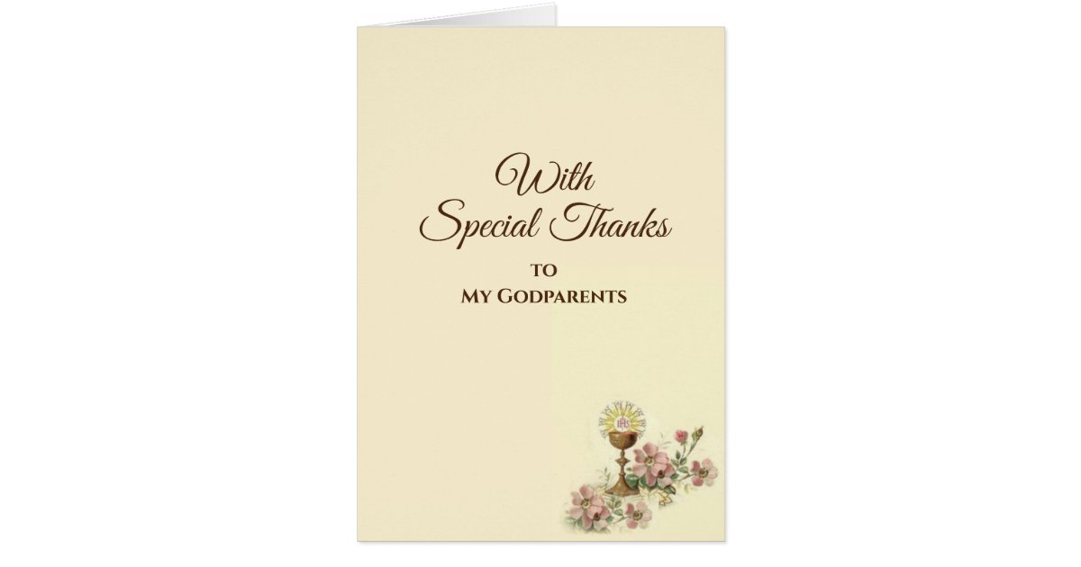 First Holy Communion Catholic Godparents Thank You Zazzle