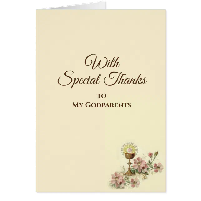 First Holy Communion Catholic Godparents Thank You Zazzle