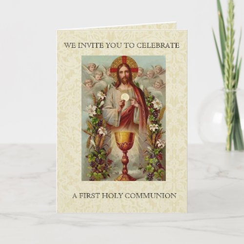 First Holy Communion Catholic Jesus Invitation
