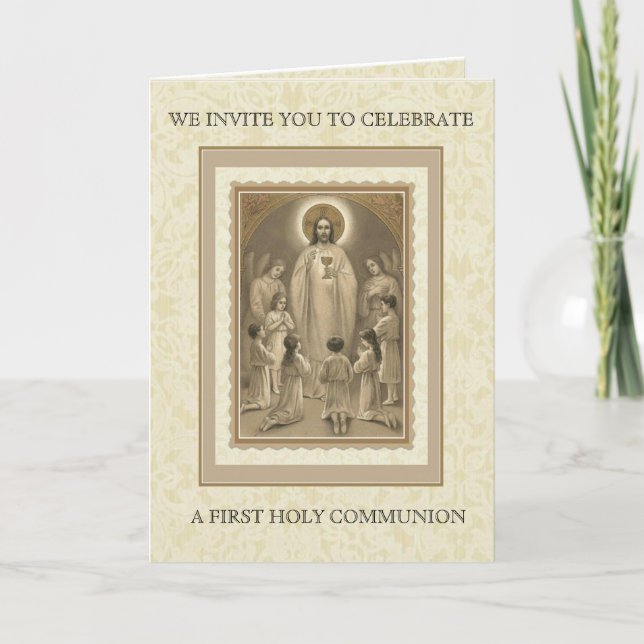 First Holy Communion Catholic Jesus Invitation (Front)