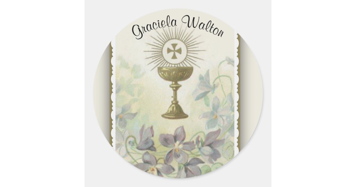 First Holy Communion Catholic Remembrance Classic Round Sticker