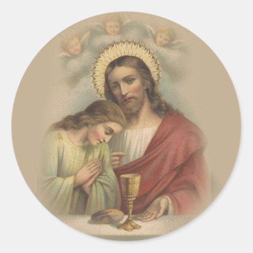 First Holy Communion Catholic Remembrance Holy Classic Round Sticker