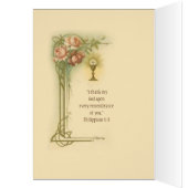 First Holy Communion Catholic Roses Thank You Cards (Inside (Left))