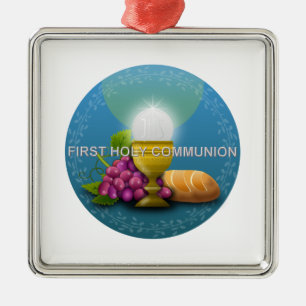 First Holy Communion Chalice and Host Metal Ornament