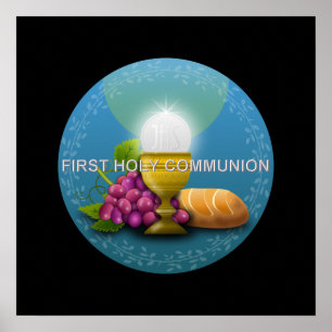 First Holy Communion Chalice and Host Poster