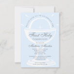 First Holy Communion Chalice Blue Boy Invitation