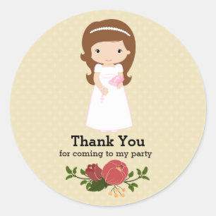 First Holy Communion * choose background color Classic Round Sticker