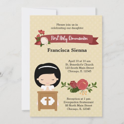 First Holy Communion  choose background color Invitation