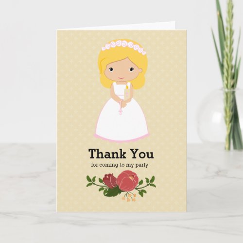 First Holy Communion  choose background color Thank You Card