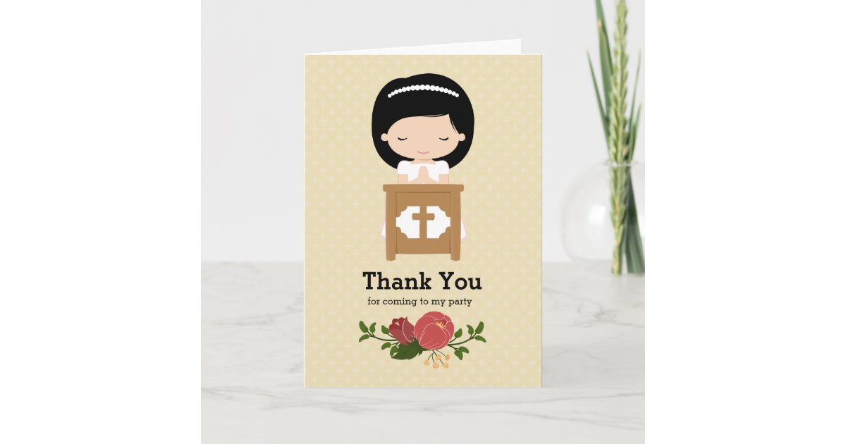 First Holy Communion * choose background color Thank You Card | Zazzle