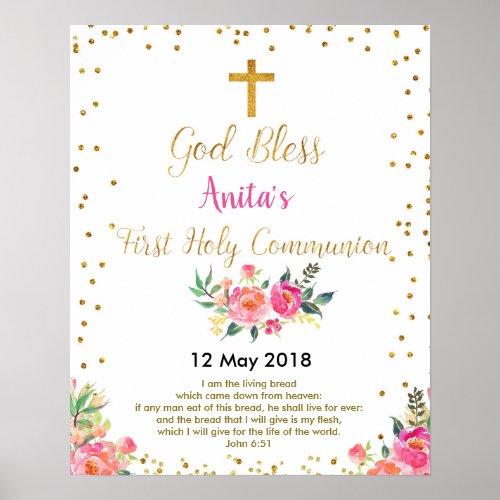 First Holy Communion Christening Party Sign