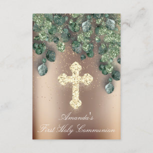 First Holy Communion Christian Event Cross Babtis Invitation
