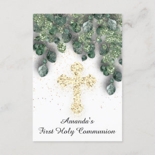 First Holy Communion Christian Event Cross White Invitation