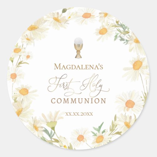 First Holy Communion  Classic Round Sticker