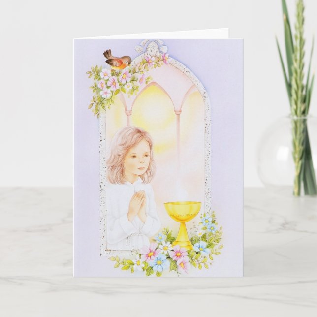 First Holy Communion, confirmation  girl Card (Front)