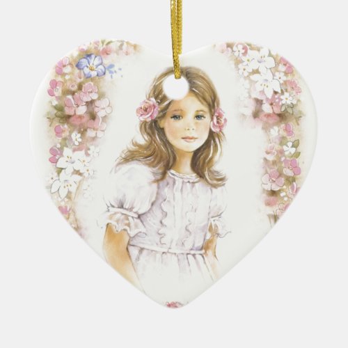 First Holy Communion confirmation  girl Ceramic Ornament