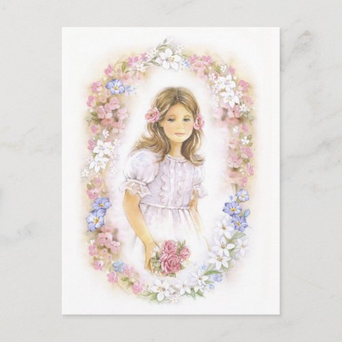 First Holy Communion confirmation  girl Postcard