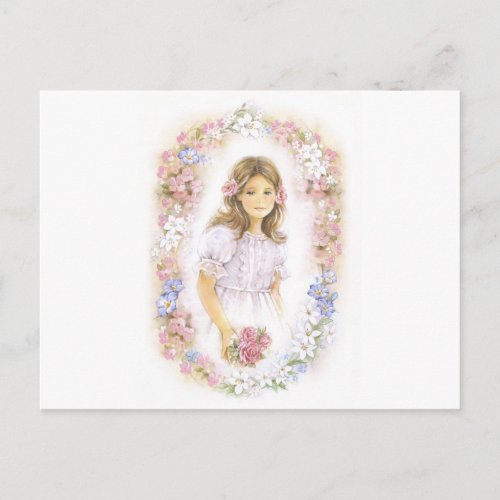 First Holy Communion confirmation  girl Postcard