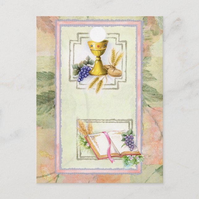 First Holy Communion, confirmation Postcard (Front)