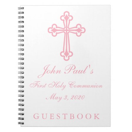 First Holy Communion Cross Custom Guest Book