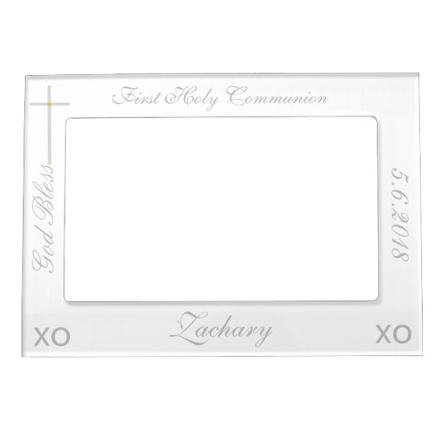 First Holy Communion Cross Magnetic Photo Frame (Front)