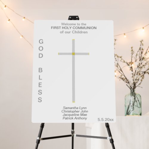 First Holy Communion Cross Multiples Add Photo Foam Board